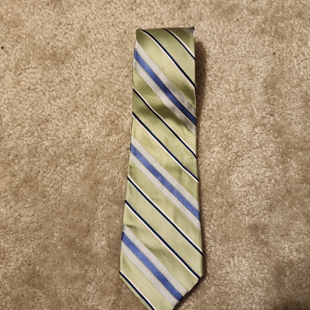 Michael Kors Mens Tie Silk Green Blue White
